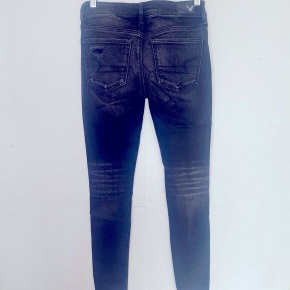 American Eagle Outfitters black Distressed Jeggings 2 - Picture 3 of 15
